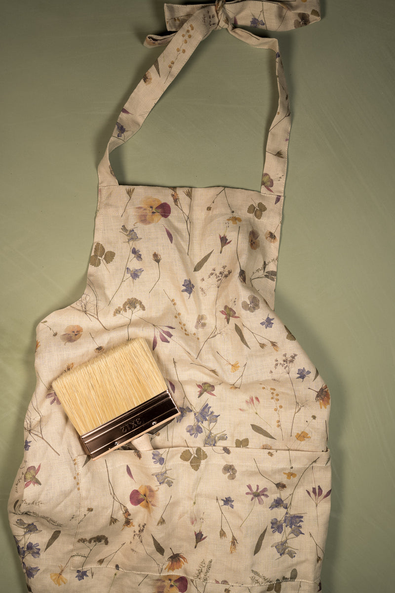 Linen Spring Floral Apron