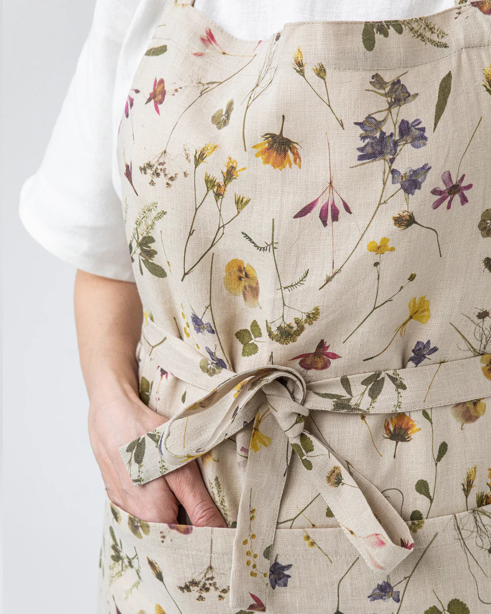 Linen Spring Floral Apron